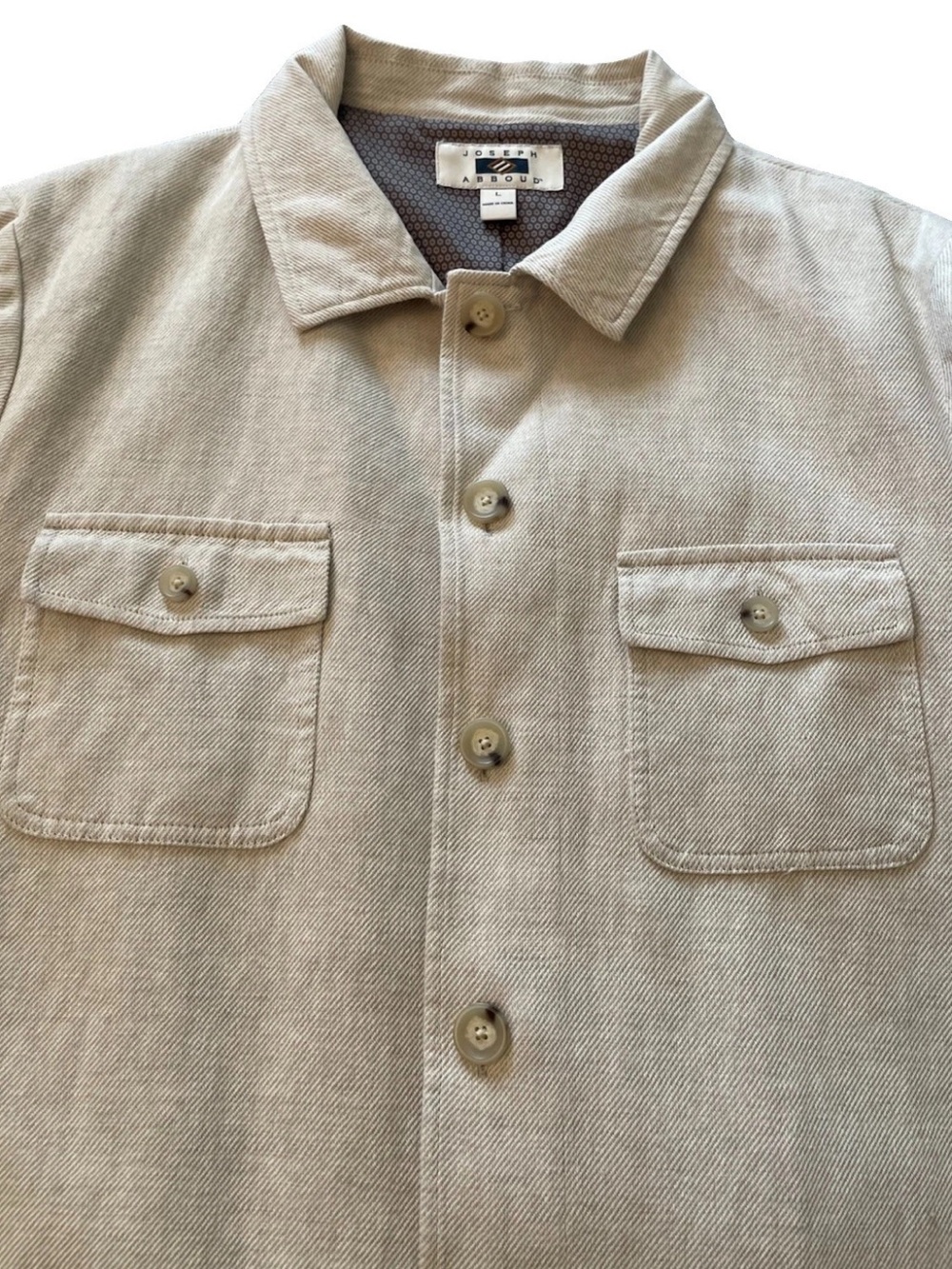 Joseph Abboud Men's Cream Lightweight Linen/Cotton Jacket - Size L - Picture 2 of 13
